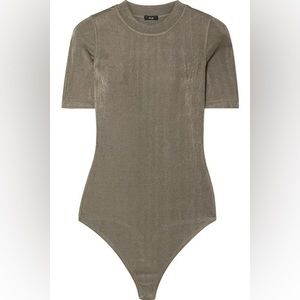 Alix metallic green bodysuit short sleeve